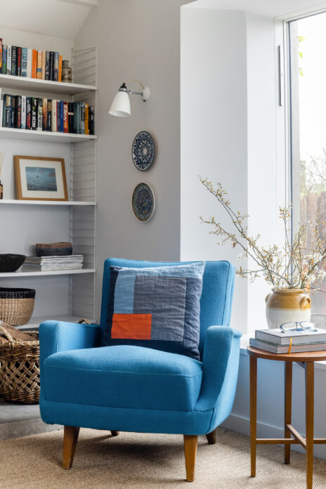 Blue armchair at The Cob, Bude