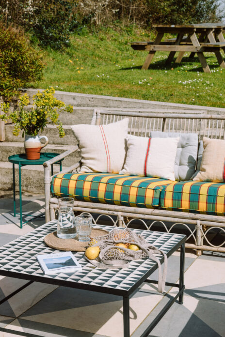 Outdoor terrace at The Cob, Bude