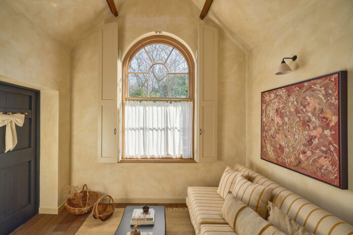 Lounge arch window Gate-House-at-Paradise-Farm Suffolk