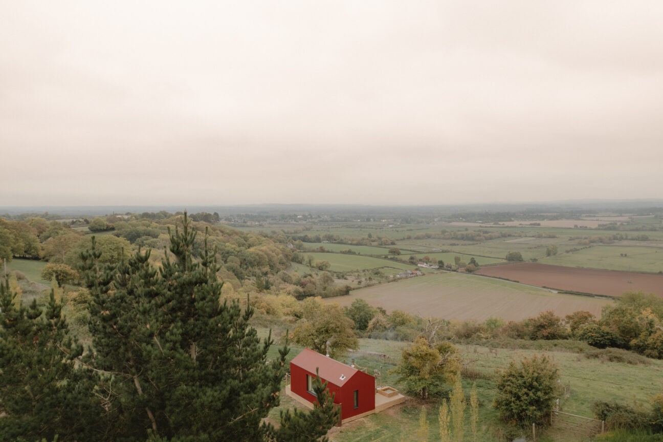 Red Cabin Hill Farm on Kip Hideaways. A dog-friendly cabin on the Somerset Levels with a sauna and hot tub